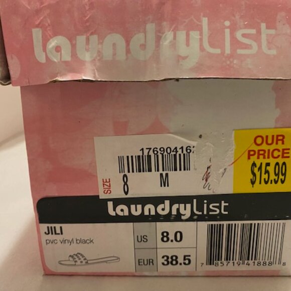 WOMEN BLACK PVC VINYL SANDALS Size: 8.0 - Picture 5 of 9